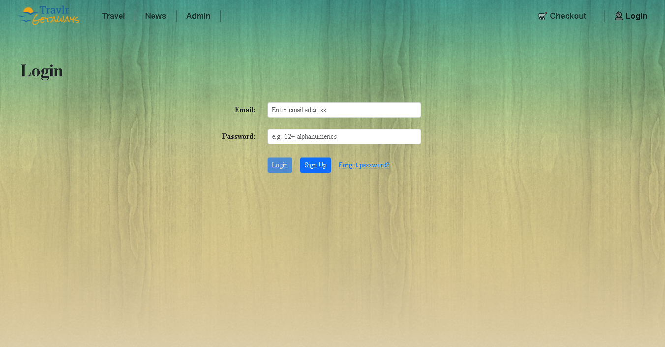 login page