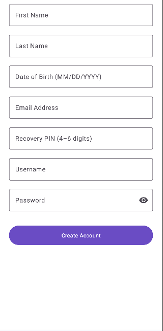 Register Screen